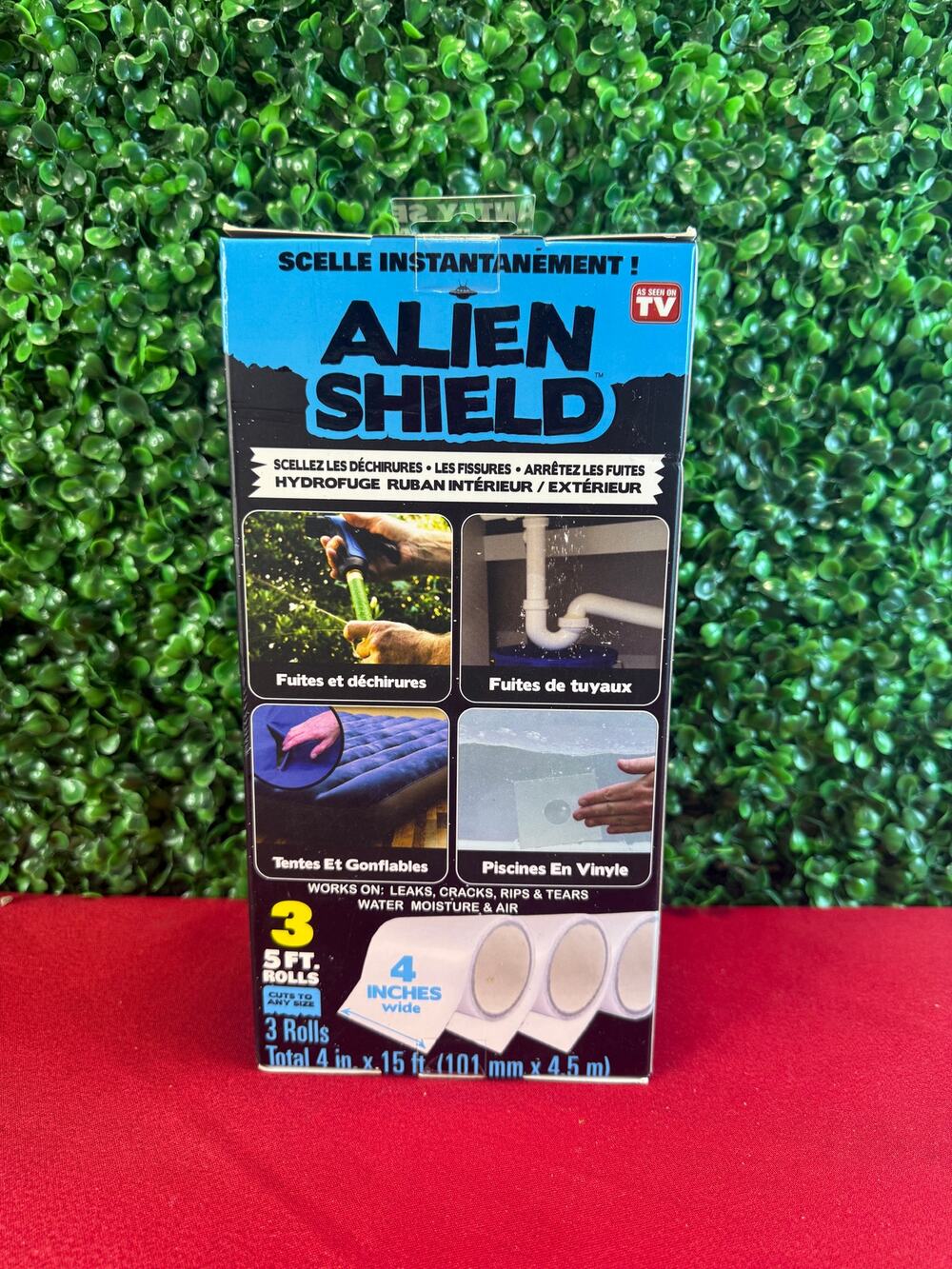 NIB As Seen on TV ALIEN SHIELD Waterproof Repair Tape 4" x 5' Clear 3 Rolls